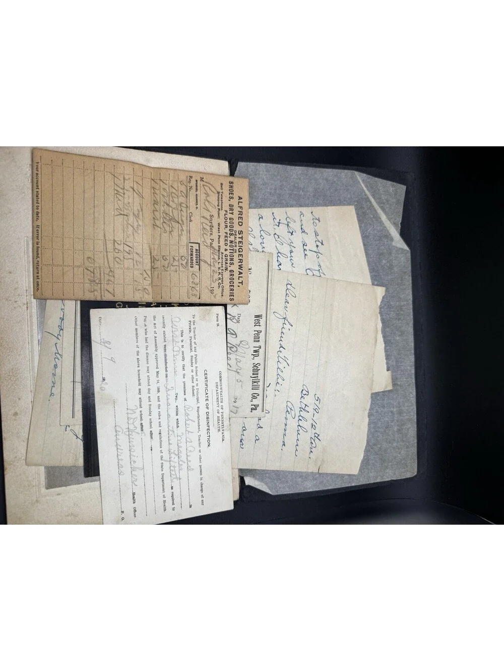 Vintage Lot Of Ephemera - 1900’s Photo Receipts Advertisement